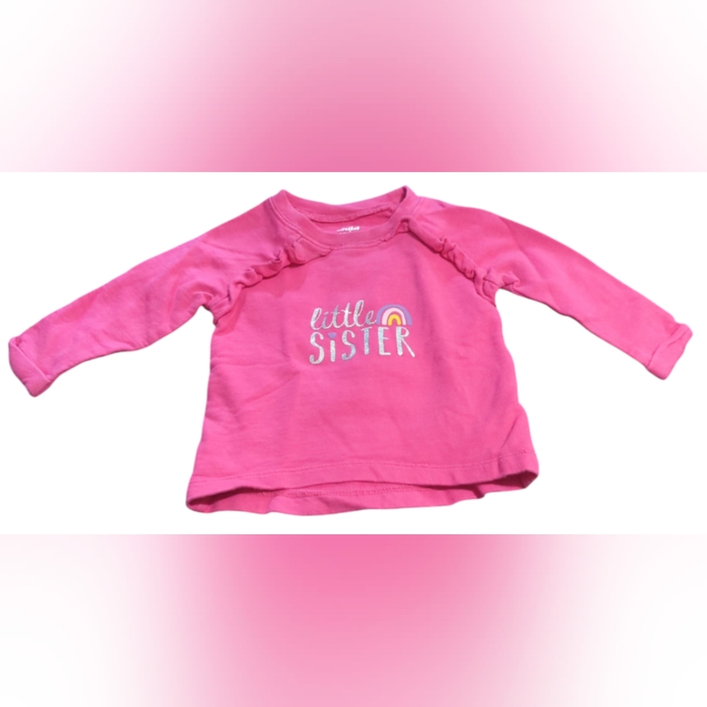 Child Of Mine Made By Carter's Pink 'Little Sister' Long Sleeve Tee Size 6-9M.